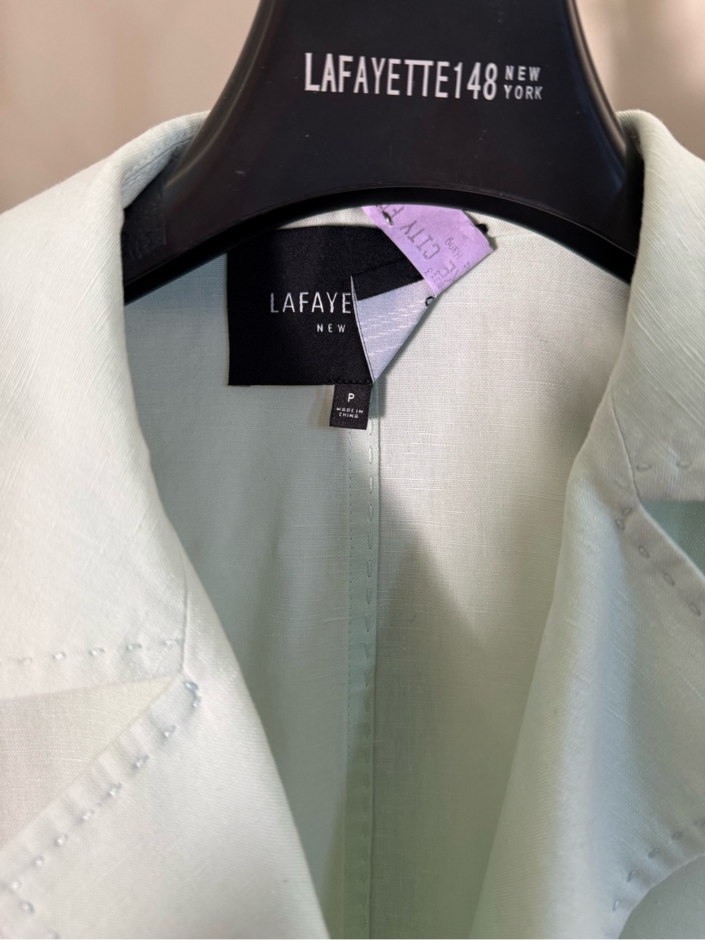 Lafayette 148 New York Mint Green Open-Front Blazer - Picture 2 of 6